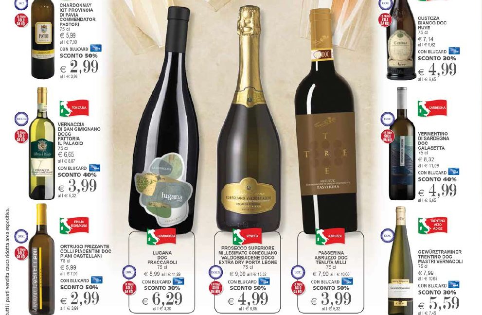 Carta dei Vini supermercati Il Gigante 65 etichette in promozione fino al 3 ottobre