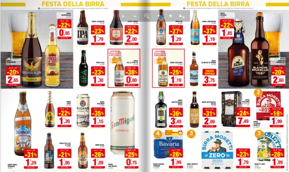 Da Iperal Carrefour e Bennet e gia Festa della Birra