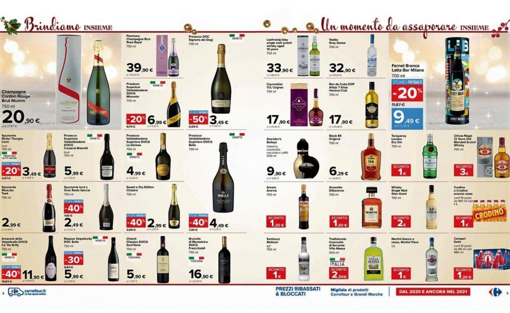 I vini in offerta a Natale 2021 e capodanno al supermercato