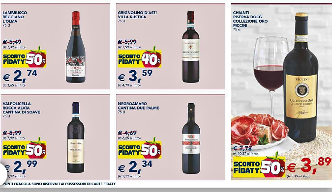 I vini in promozione da Bennet Esselunga e Famila ad inizio giugno
