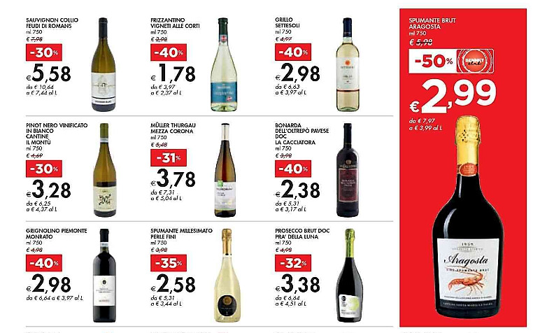 In attesa degli altri big una pagina di vini in promozione da Bennet