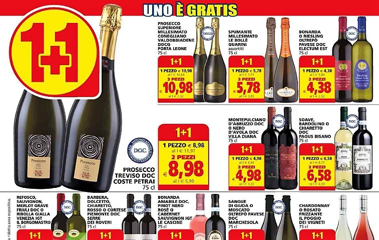 Inizio luglio a tutta birra ma il vino in promo non manca sui volantini Gdo