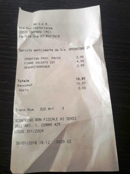 Luca Maroni Md Discount valutazione vini Schenk Galadino Fiano Croatina Clairevue 3