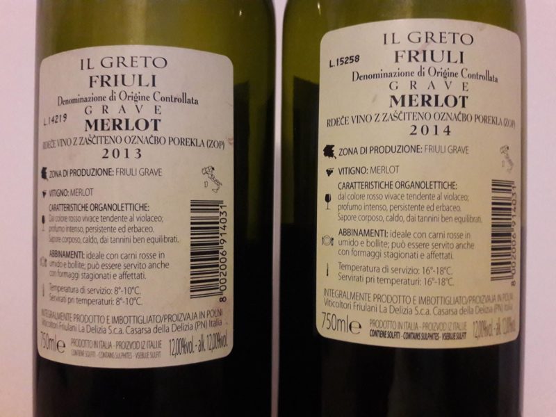 Merlot Friuli Doc Il Greto La Delizia di Casarsa 2013 2014