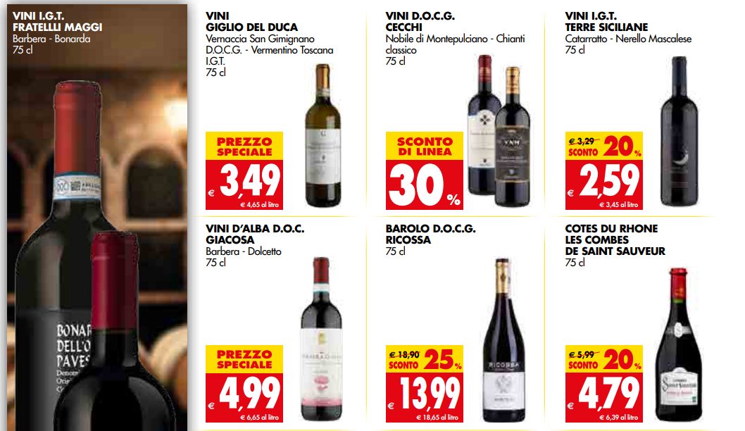 Tigros e Il Gigante i vini in promozione si comprano qui. Esselunga in risalita