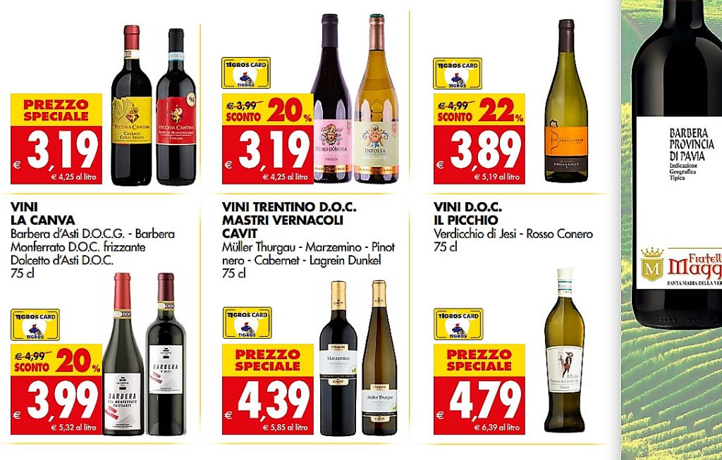 Vini a volantino in Gdo a inizio agosto la lista della spesa