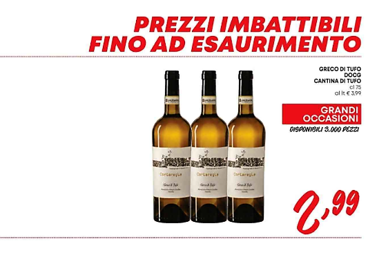 Vini in offerta al supermercato Panorama shock sul Greco di Tufo. I 5 cestelli della spesa sono 9 Copia