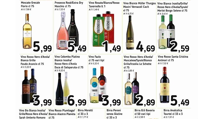 Vini in promozione al super slalom tra le insegne a caccia di convenienza