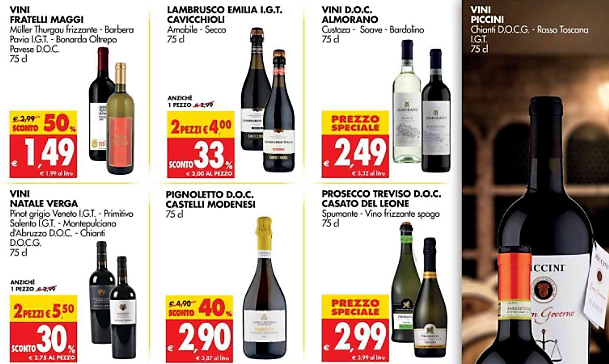 Vini in promozione al supermercato: tutti i 5 cestelli. Asolo Prosecco: esordio in Gdo per Tenuta Amadio