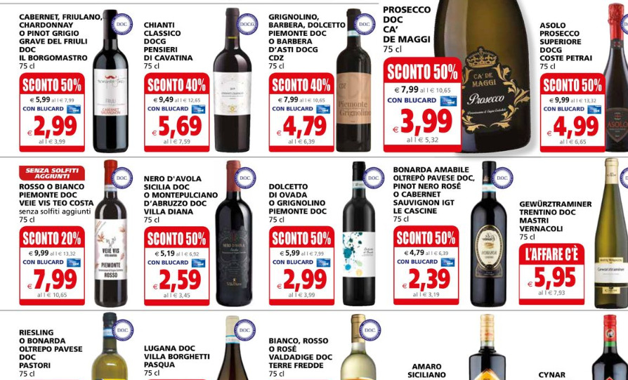 Vino a volantino a fine novembre e calma prima della tempesta di Natale