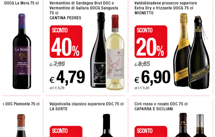 Vino a volantino cosa comprare al super nella seconda meta di aprile