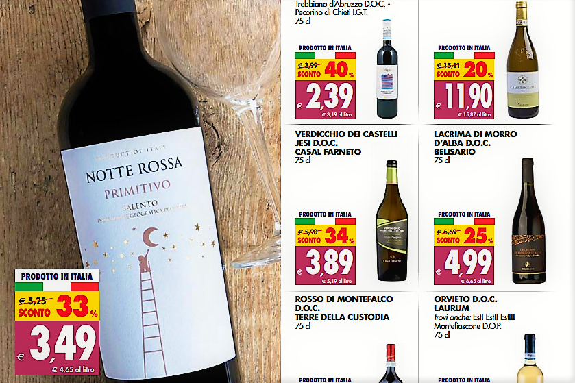 Vino in promozione al supermercato da Tigros festa del vino con 50 etichette