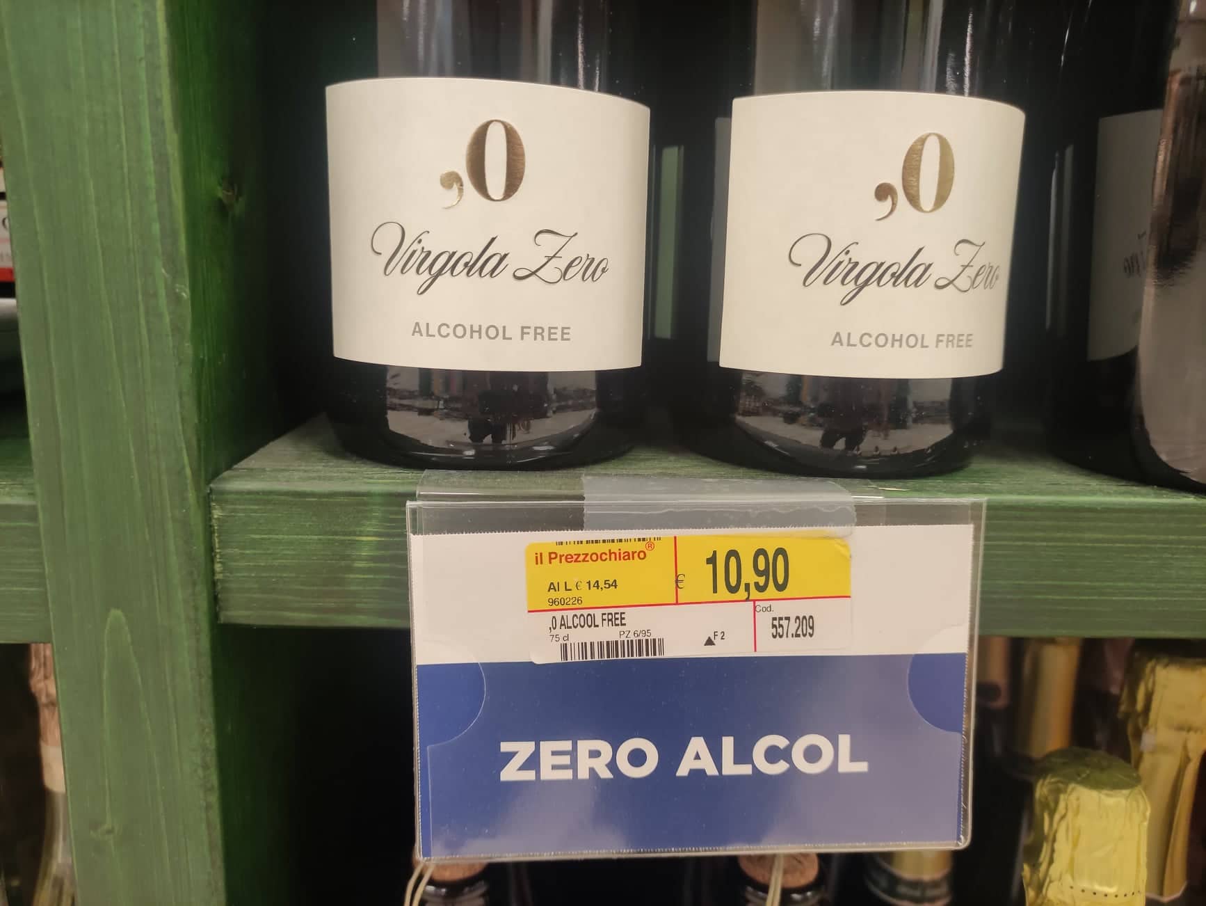 Virgola Zero Alchol Free Sparkling, Dr. Fischer da Esselunga un Riesling della Mosella senza alcol martin foradori