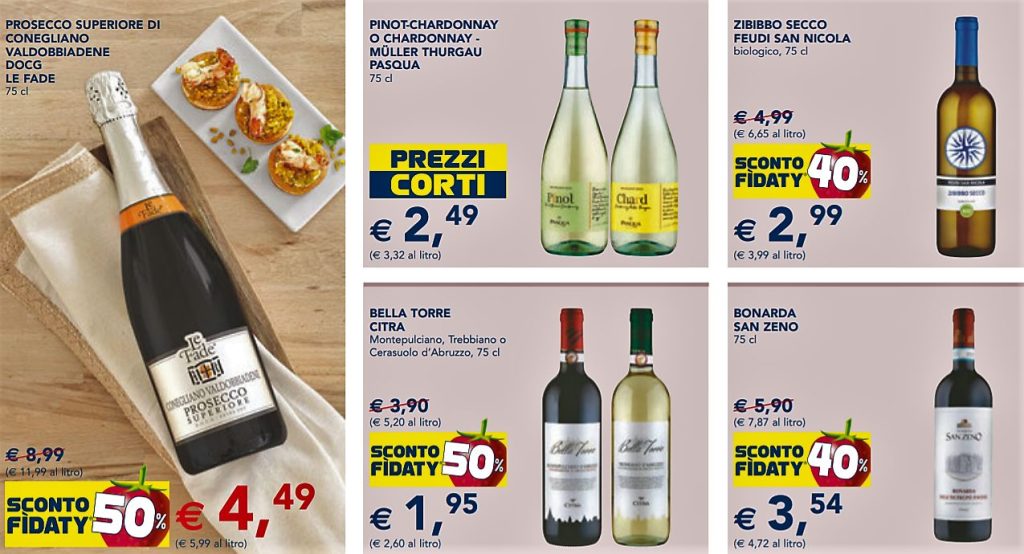 Volantini e vini in promozione al supermercato il quadro di meta febbraio