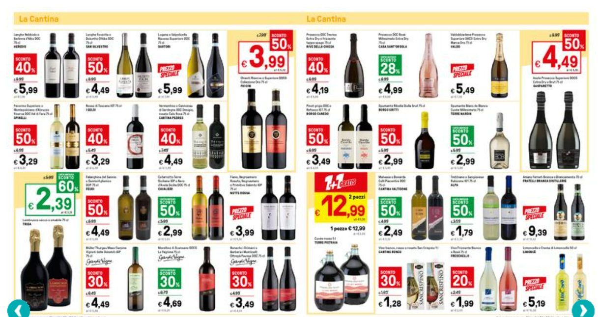 Vini in offerta al supermercato: verso metà giugno senza guizzi