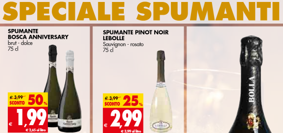 aspettando natale vini in promo al supermercato