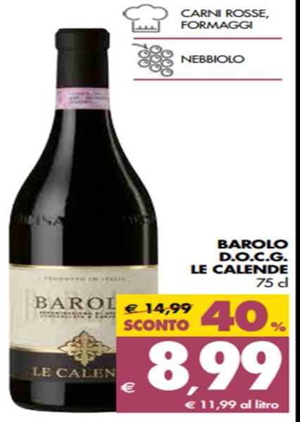 barolo le calende promozione tigros vini supermercato